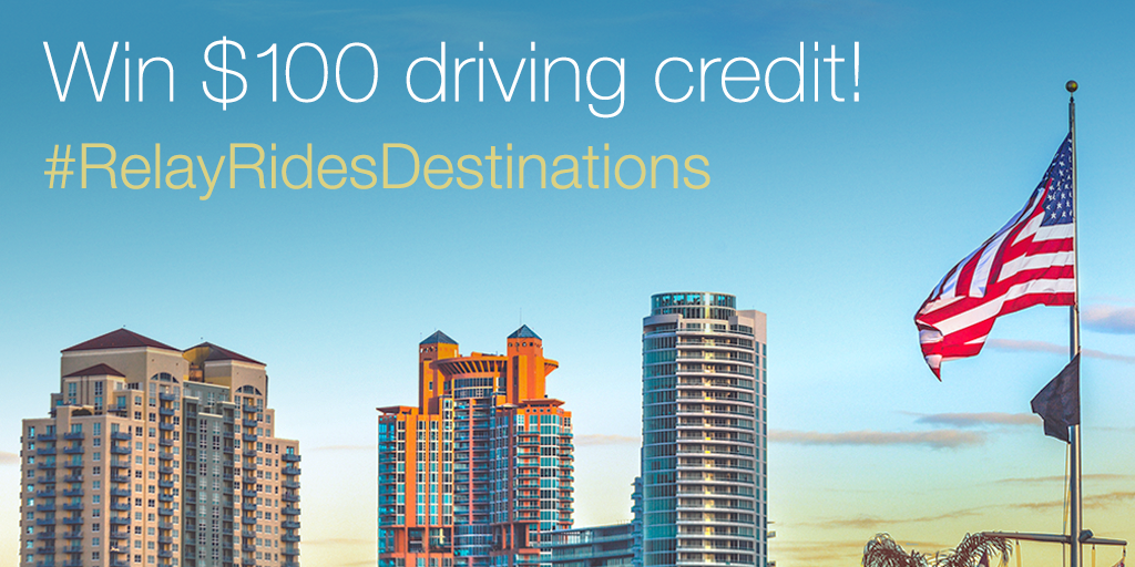 turo's tweet photo. Keep guessing to win $100! Name one of our top 5 Memorial Day destinations. Include #RelayRidesDestinations to enter http://t.co/7PUmYNjZc2