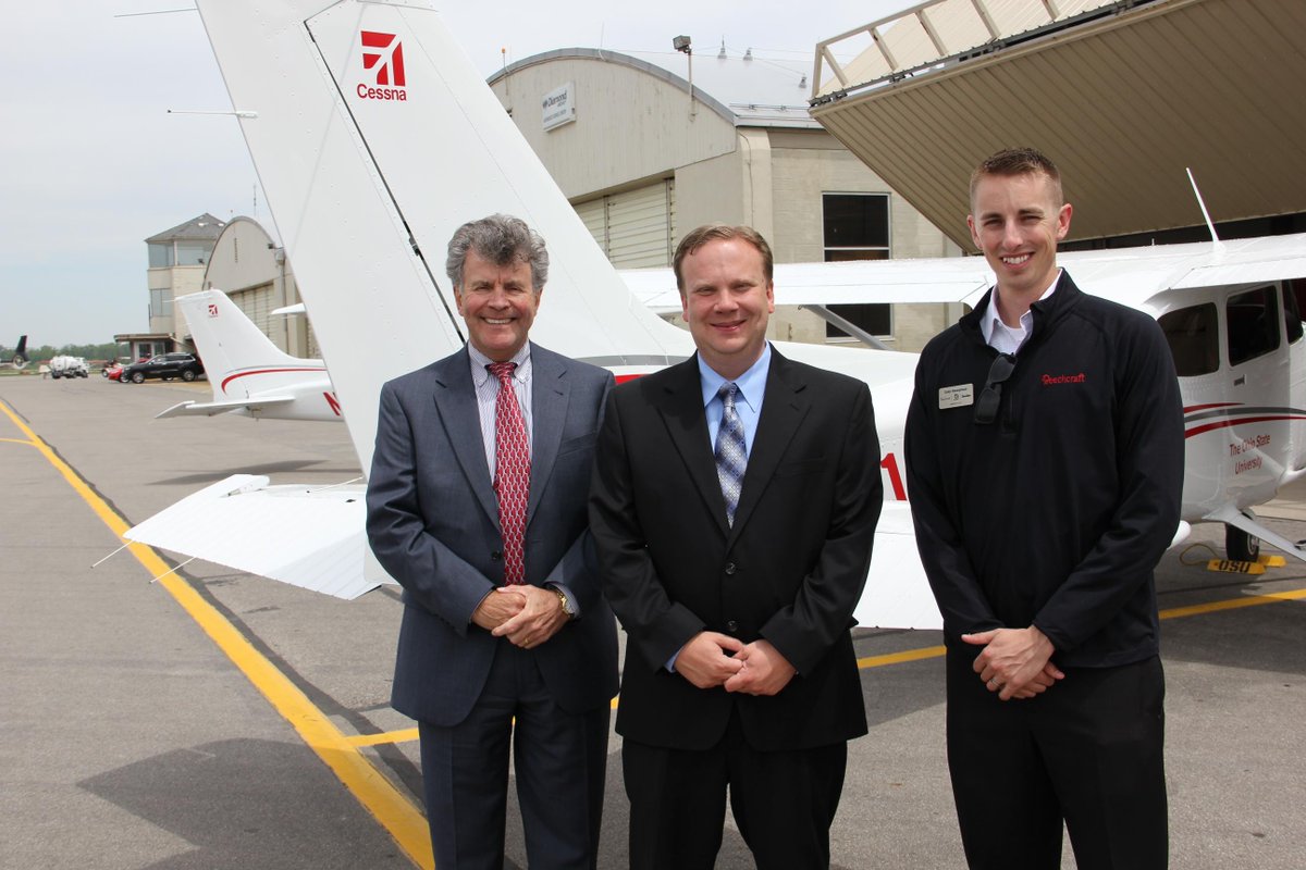 OSUengineering's tweet photo. Amidst #SAFECON2015 today, Dean Williams welcomes 2 new @Cessna's for flight ed program https://t.co/KXiLOCg0An http://t.co/09zoKrHRv4
