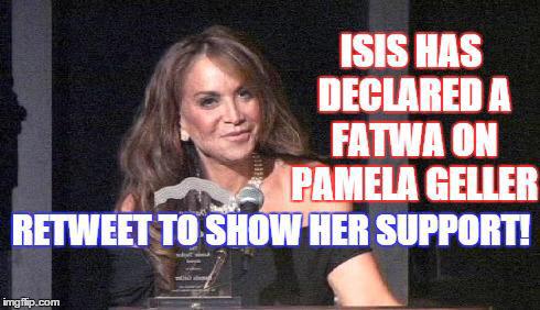 DrSueDVM's tweet photo. MT@JonasChr88:
@PamelaGeller = #courage!
#CartoonsAreNotTheProblem
#StopISIS #STOPIslam #1A #RedNationRising #tcot http://t.co/Kbp4jRU8IN