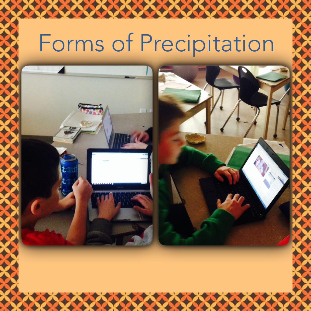 KreftingsClass's tweet photo. Stdnts researching diff types of precip w/ pics &amp; explanation of each #weather watchers  http://t.co/G1FPjbP3Qw http://t.co/lCx3eAaGsS