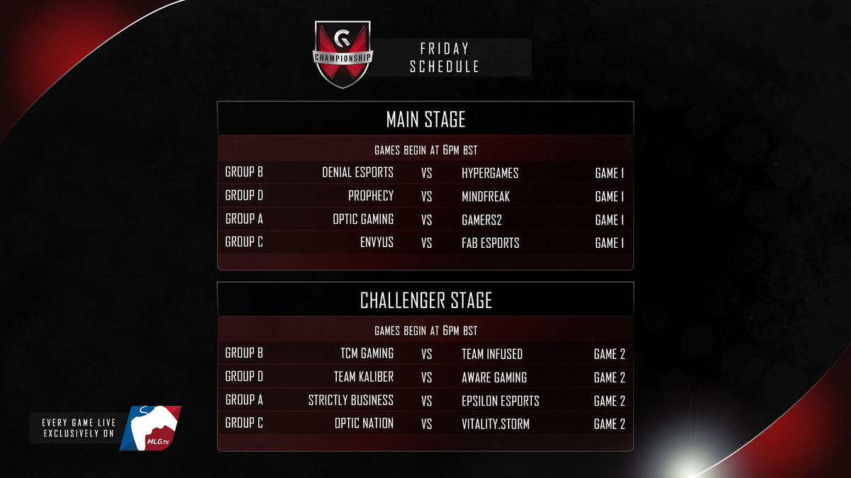 Gfinity's tweet photo. The full #CoDMasters schedule is now live!

More info: http://t.co/Mi1srGHbP3 http://t.co/4hJNK3hn1a