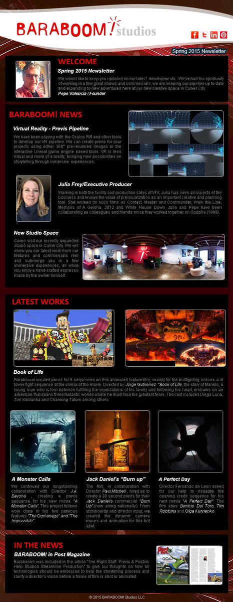 BARABOOMstudios's tweet photo. Our spring newsletter - check out the wide range of work we've done lately. http://t.co/4bEQIVRQMO