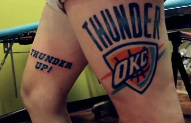 ThunderPadOKC's tweet photo. Tatt "2016 Champs" under it so I know it's real http://t.co/qTne80hUeG