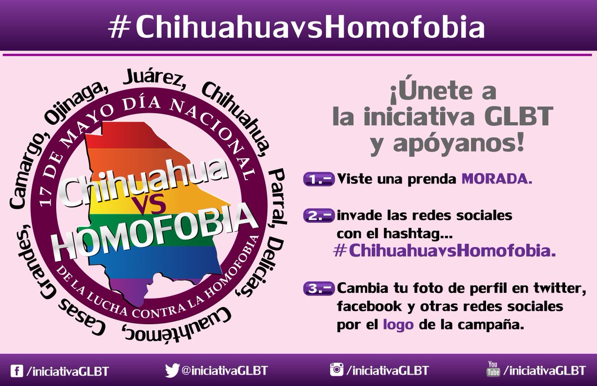 CiudadJrzGLBT's tweet photo. Gracias @DiversidadChih @movimientolgbt1 @Cheros_AC @sisexac #VaquerosChihuahua por la difusión #ChihuahuavsHomofobia http://t.co/xdLD677iIY
