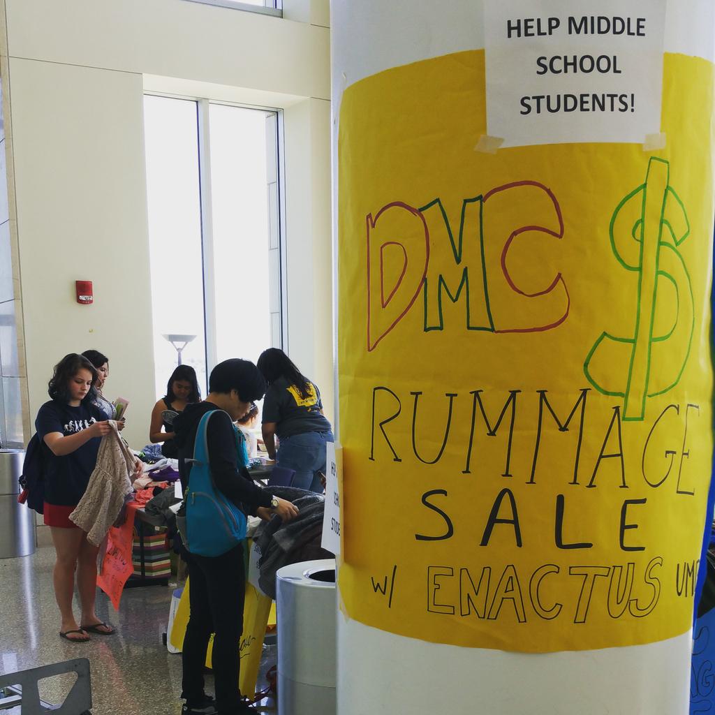 EnactusUMB's tweet photo. Citizen Schools Rummage Sale is going on NOW! Find us in the CC-1-Terrace! #enactusUMB #weseeopportunity http://t.co/ogpeWBIuXq