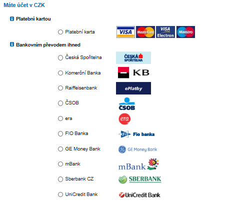 Nově nabízíme 33 způsobů pro Vaší pohodlnou úhradu!