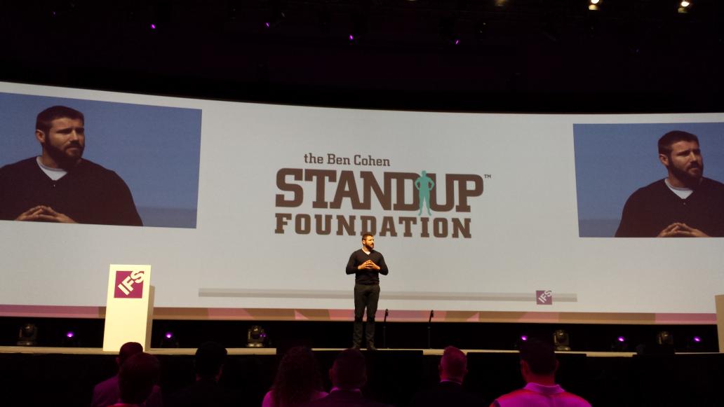 RugbyBenCohen's tweet photo. Loved it!! Thank you. @IFSworld: Keynote from @RugbyBenCohen @StandUpFdn at #IFSWoCo15 http://t.co/cbipC3NHji”