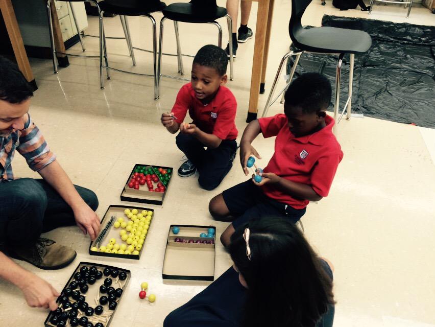 stmkindergarten's tweet photo. KB is having a great time with Mr. Vaccaro's class in the Upper School! #chemistry @stmsaints http://t.co/lwPE06iFit