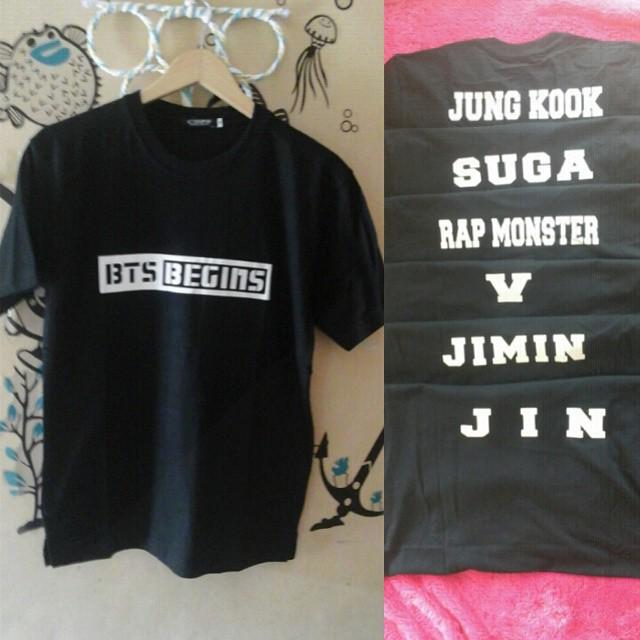 [PO] Tshirt BTS Begins 85rb. Bahan Cotton Combad + Sablon Rubber. Ask/Order 083856895900