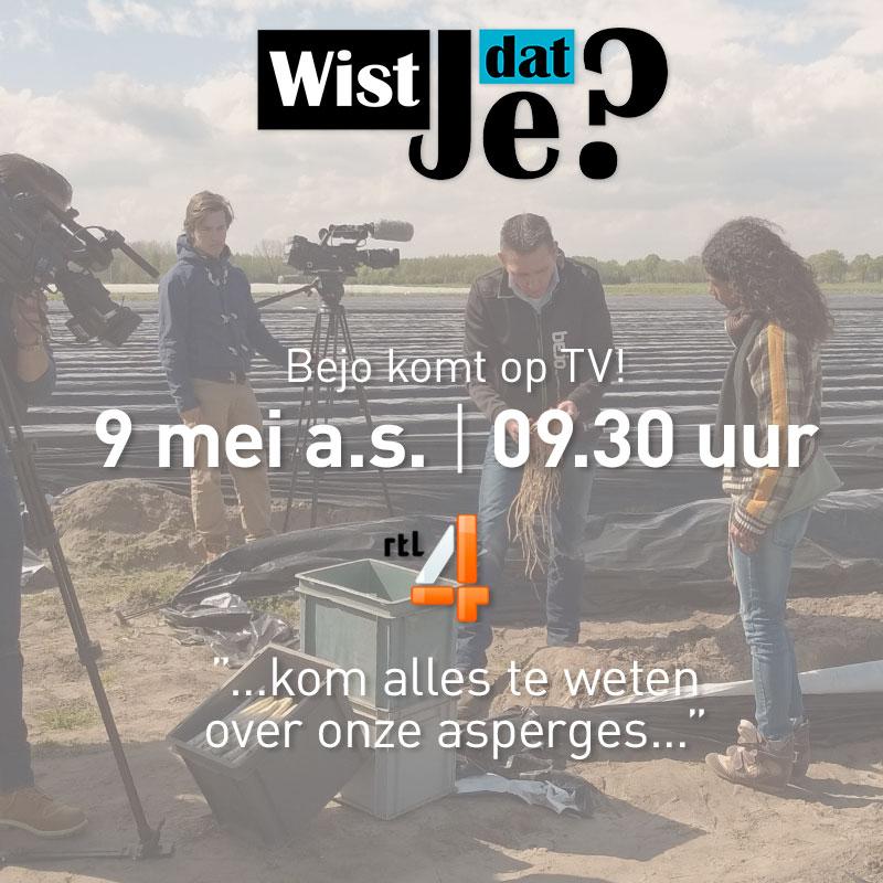 Bejo​ op TV! Kijk zaterdag naar <a href="/Wistjedattv/">Wist Je Dat</a> op <a href="/RTL4/">RTL</a> om 09.30 uur. Kom alles te weten over #asperges! #BejoZaden
