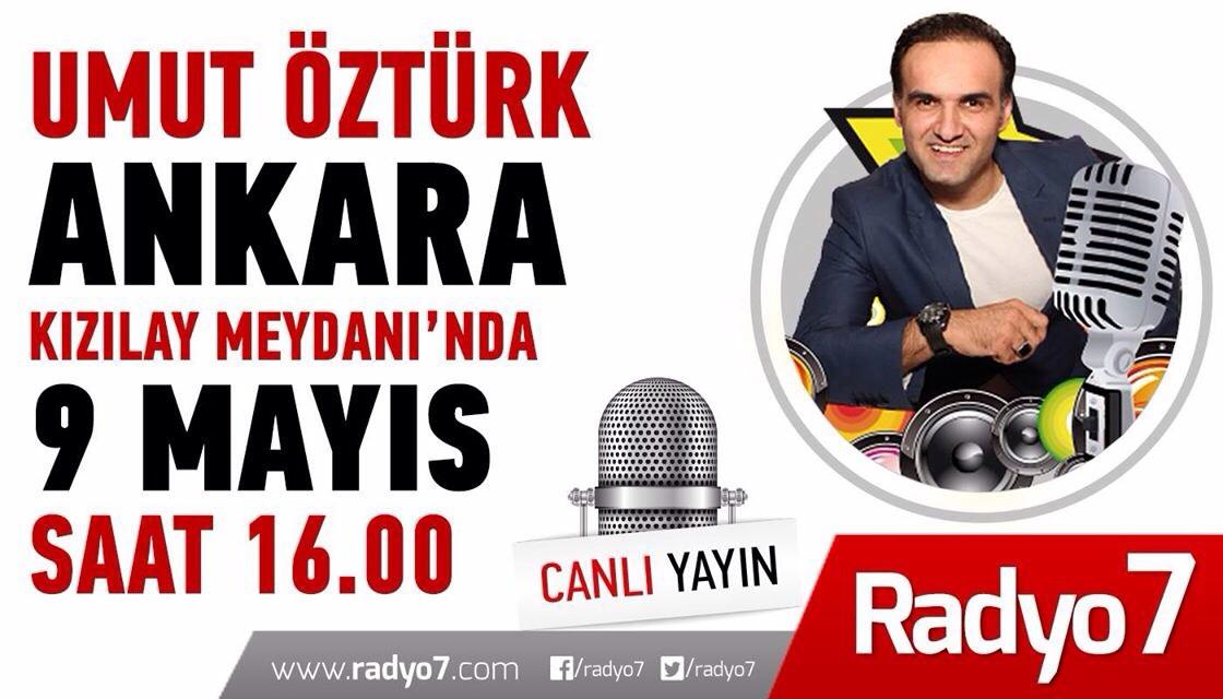 nrgskrl's tweet photo. #ankara 
ANKARA hazır mısın...
9 Mayıs'da Muhteşem Sesli Adam 
Sayın UMUT ÖZTÜRK geliyor...
@UmutOzturkk @Radyo7 http://t.co/VQsTkVJ2y5