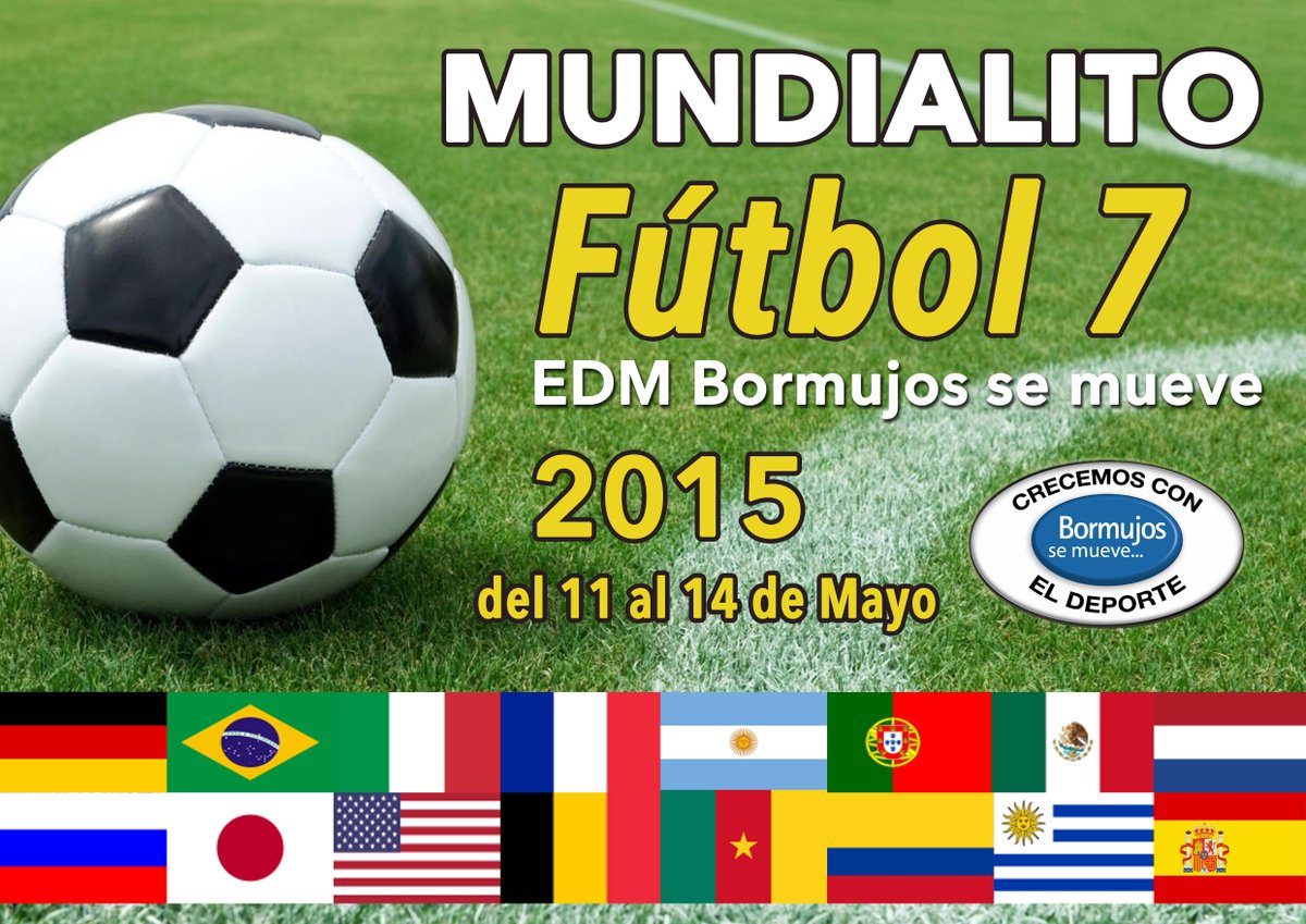 El próximo lunes comienza el Mundialito interno de Fútbol 7 #BormujosSeMueve 2015. +Info: facebook.com/BormujosSeMueve ;)