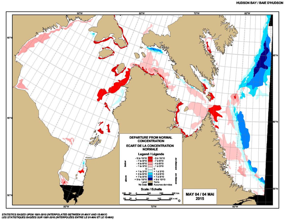 AEDerocher's tweet photo. Most W Hudson Bay #polarbears close to home (except Bear P). Bay is breaking up faster than expected for cold winter. http://t.co/ryrw3IgtbT