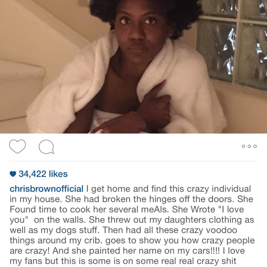 lipstickissed's tweet photo. #ChrisBrown came home to find a nutcase in his house #lipstickissedinfo http://t.co/SmHYFAKk3V