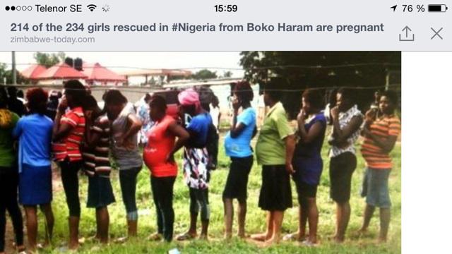 Tragedy &amp; humiliation. 214 of 234 (92%) rescued#Nigeria Boko Haram are pregnant#Zimbabwe today.com