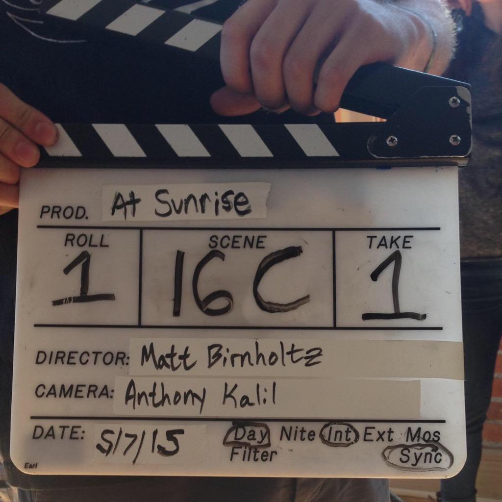 SunriseMovie's tweet photo. Quiet on set... First official take of "At Sunrise"! http://t.co/x1VYZ1LZdV