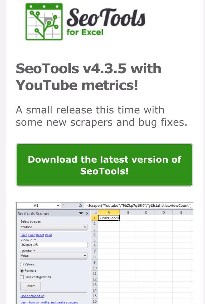 fabienr34's tweet photo. #seo Dernière version de #seotoolsforexcel http://t.co/EcF3Q5bNO4 http://t.co/VdlhWiqN4R