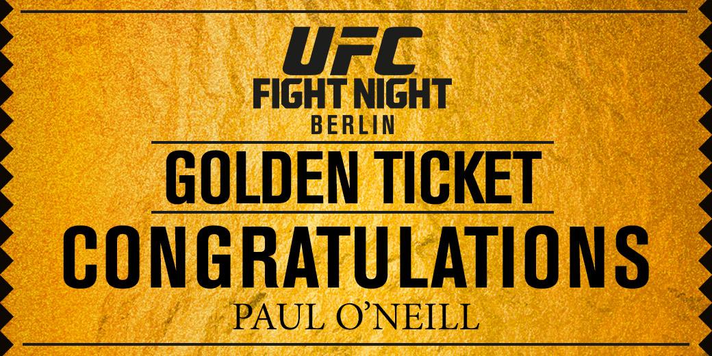 UFCEurope's tweet photo. #UFCGoldenTicket is almost over today! Congrats to @PaTh_ONe. Have you entered yet? http://t.co/48mKvR5iIa http://t.co/Psbj2Z8jQF