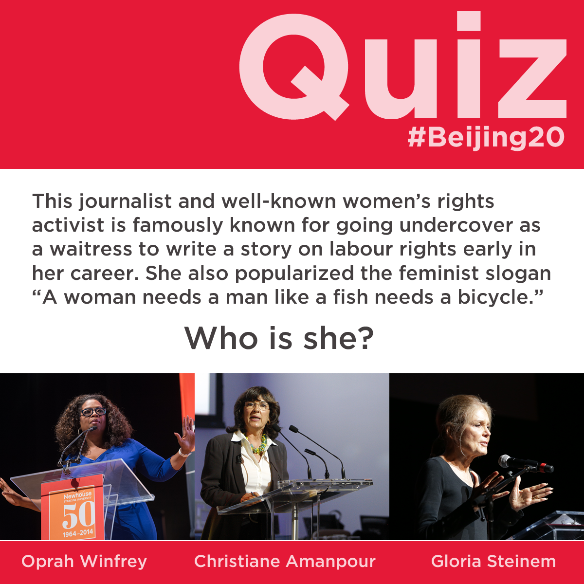 UNDP's tweet photo. How much do you know about women and the media? Take @UN_Women's quiz: http://t.co/A0JXxlBtgZ #Beijing20 http://t.co/hmYcTx7kni