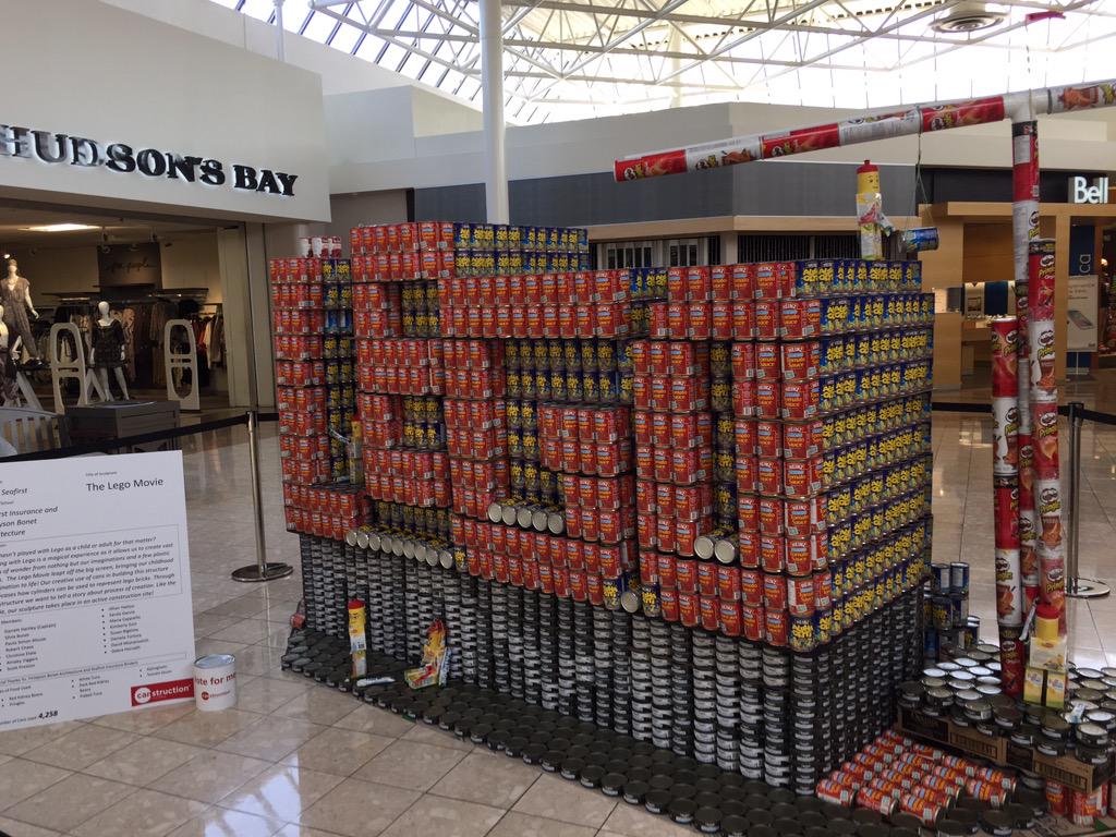 MayfairShopping's tweet photo. Have you checked out our #canstructions yet? Bring a donation down until May 11th to support @MustardSeedVic #viccan http://t.co/LCK6oxjbjl