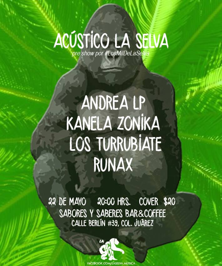 RunaxBand's tweet photo. El viernes 22 de mayo tocaremos en el @CafeSaboresySab en un evento organizado por @LaSelvaSelva! http://t.co/OUgenEByan