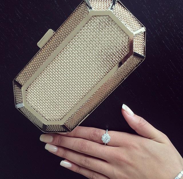 @georgiaebayliss accessorising with her pretty #diamonfire Flower Cluster Ring and gorgeous clutch from @StyleMeVS