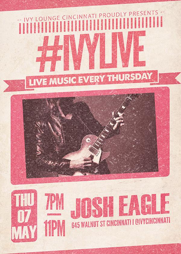 ivycincinnati's tweet photo. Live music every Thursday at @ivycincinnati. Join us tonight for Josh Eagle on the #IVYLIVE stage. Happy Hour at 4pm. http://t.co/3dIBNfskrP