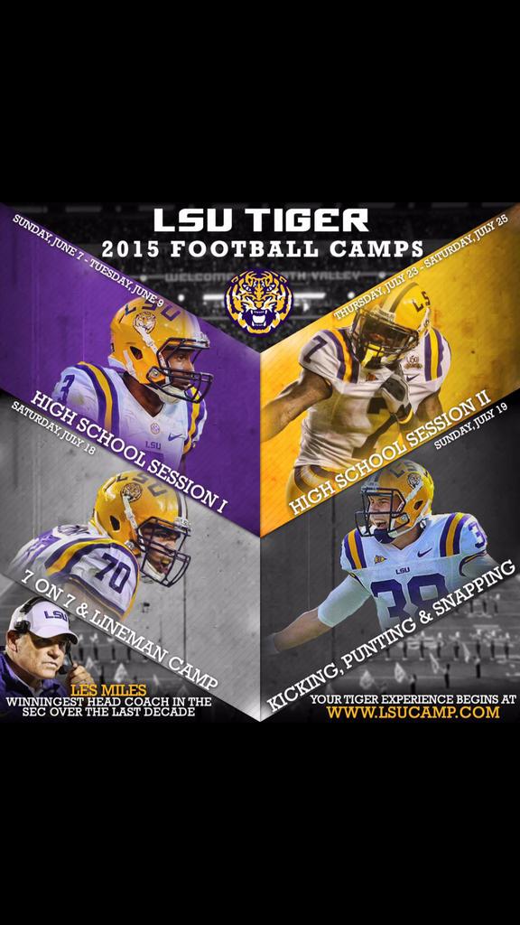 LSUKickingCamp's tweet photo. Excited for July 19th!! Going to find some great ones to join the #LSU forth down army!! http://t.co/JIiQW202hX