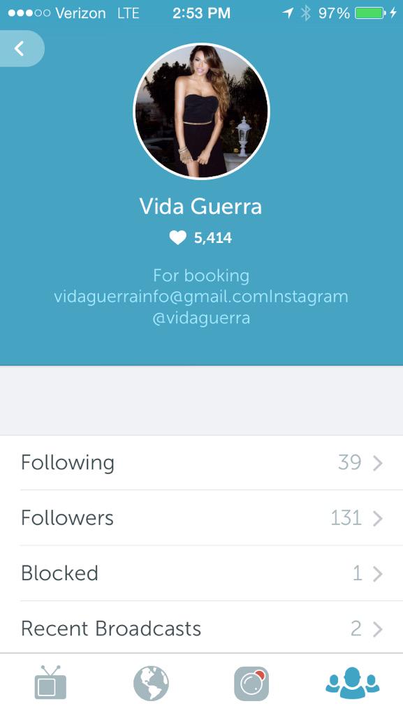 VidaGuerra's tweet photo. Follow me on periscope I will be broadcasting soon. #vida #vidaguerra #vidasworld #vidaforce #Periscope http://t.co/8FaGLLuG4s