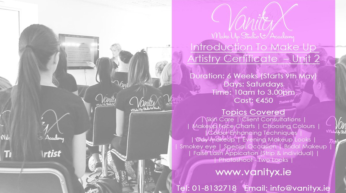 VanityXMakeUp's tweet photo. ONE Place Left on our Introduction To MakeUp Artistry Certificate Unit 2 Starting 9th of May in our Swords Academy http://t.co/iQpNj2iHwo