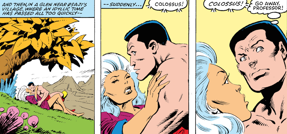 2G1Gtalkcomics's tweet photo. when you &amp; bae are about to get it on but the professor won't leave you alone #poorcolossus #xmen #secretwars http://t.co/U8aiFumqCU