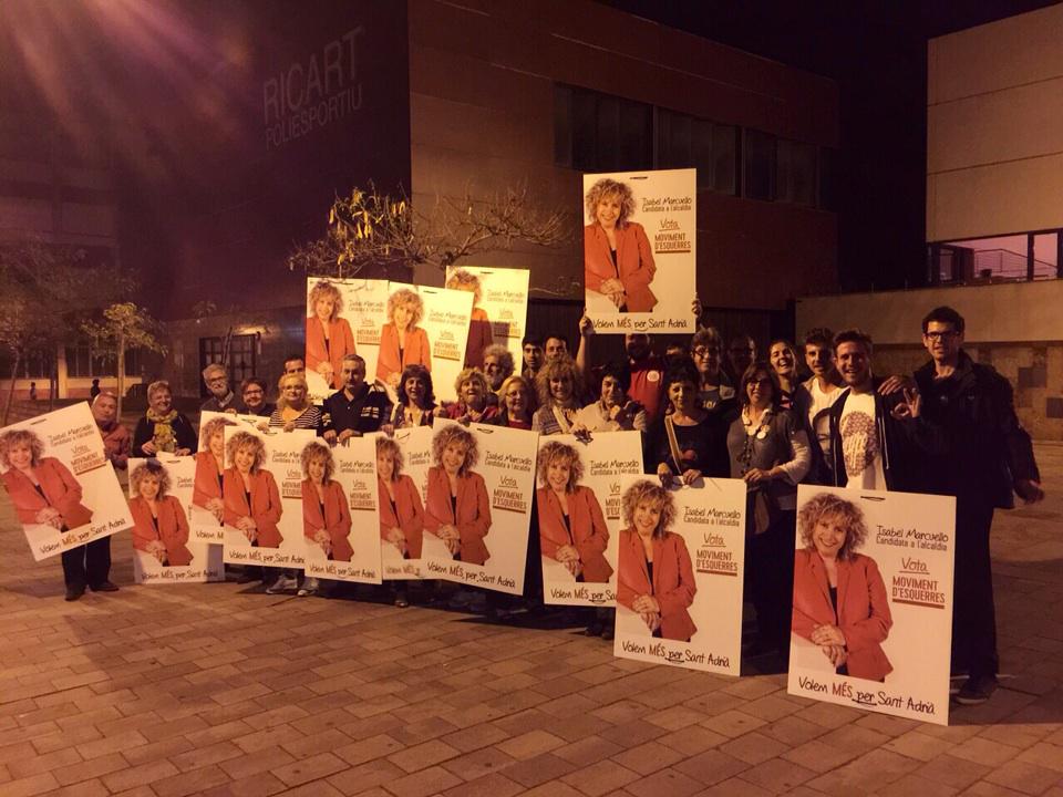 IMarcuello's tweet photo. Som-hi #equipISA !! "Soc Isabel Marcuello candidata a l'alcaldia de  Sant Adria de Besos"  @MovEsqSAB @MovEsquerres http://t.co/enWlJS3I7x