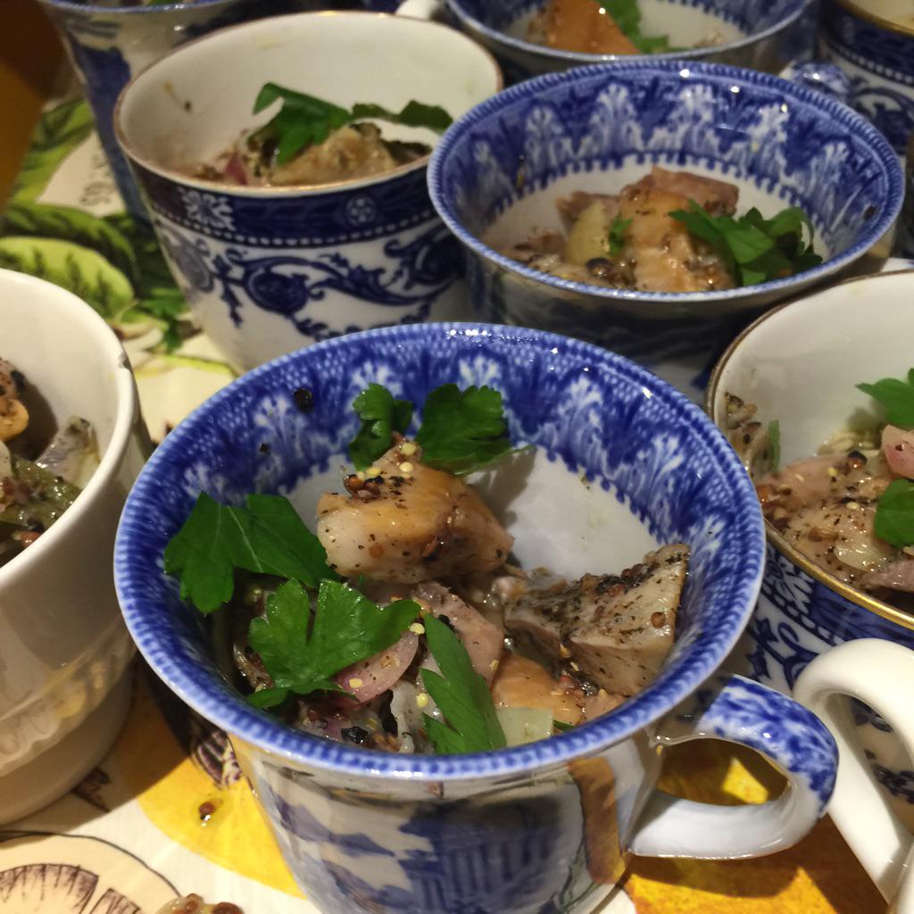XantheClay's tweet photo. Bit of Alex Salmon, of course #electionnightdinner , and this soused Ukipper salad http://t.co/KxshwJoM6C