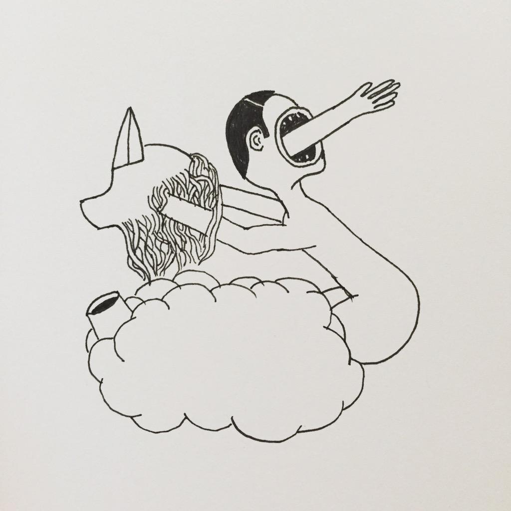 MatthewSweesy's tweet image. #art #illustration #drawing #cloud #man #birdman #ink #portrait