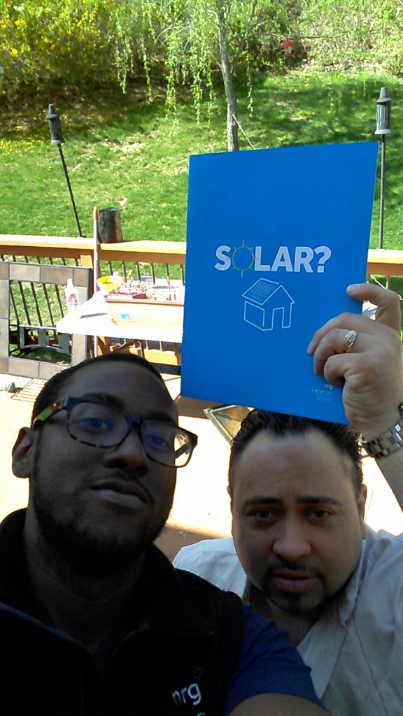 NRGRayJ's tweet photo. The Diaz family going Solar with #nrghomesolar #solarselfie #solar4all #GarnervilleNY http://t.co/unhietC8w1