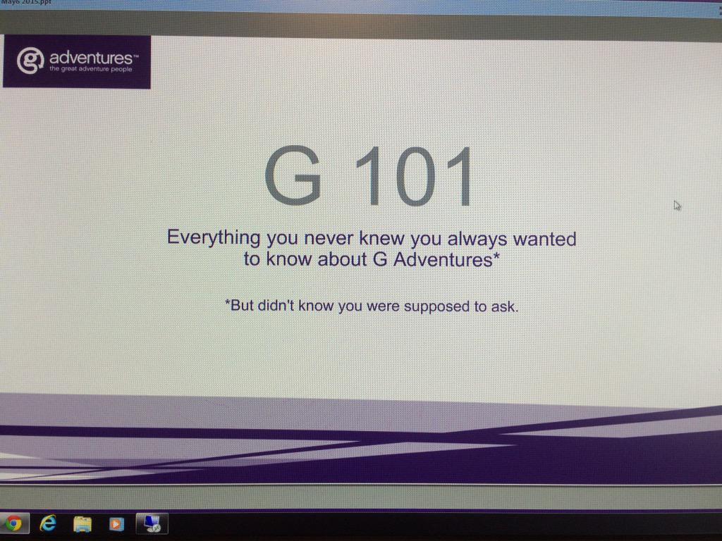 SlexiTime's tweet photo. Sydney and I are so pumped for @GAdv_Mayor amazing #G101 webinar!!! We love @gadventures!! #adventureawaits http://t.co/FiwpOLOmU9