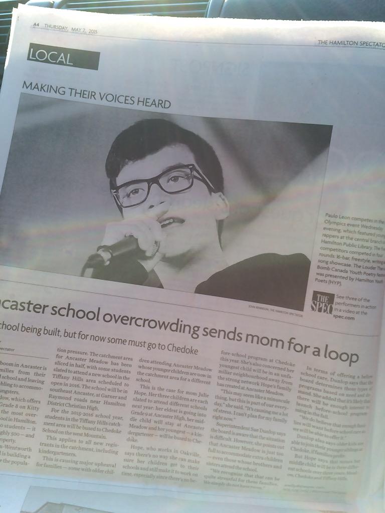 paulo_leon_'s tweet photo. Heyhey that's me in the paper! (Excuse the face)#immarapper #LTABC #ilookliketheturtlesinfindingnemo http://t.co/X1semJrlz4