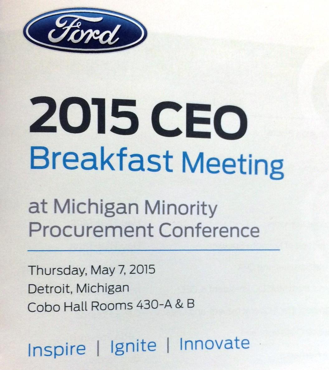 alrosteel's tweet photo. @alrosteel attended @Ford CEO #MichiganMinority Procurement Conference #MMPC2015 today at @cobocenter http://t.co/U63AXZPUrj