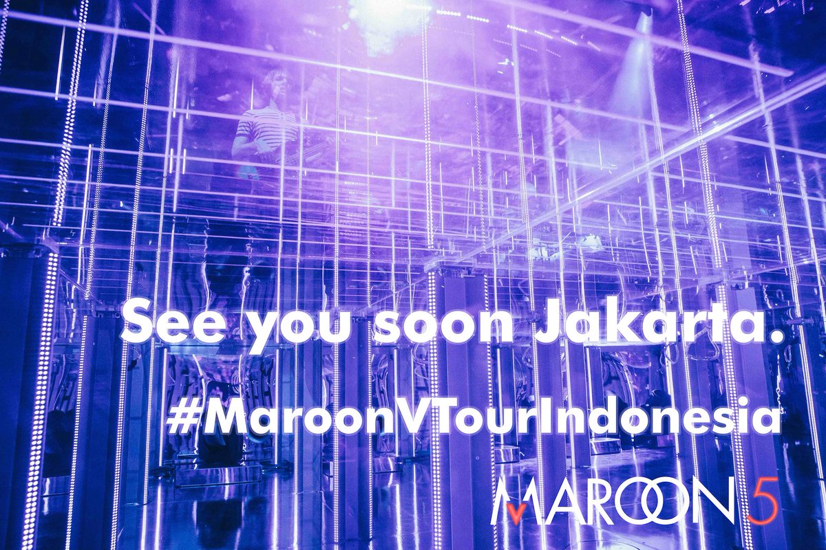 maroon5's tweet photo. Jakarta! Tix are on-sale today for our show on Sept 23rd! http://t.co/WcRYui1ABA  #MaroonVTourIndonesia http://t.co/T9ZAzpOrEt