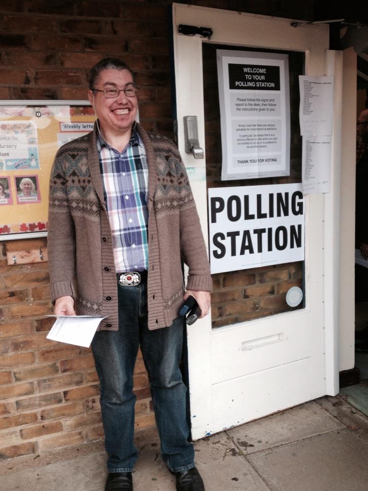 andydcooke's tweet image. @GuidepostsUK James 44 has voted in Ware, Herts for the first time in his life. #sharedlives #reallives