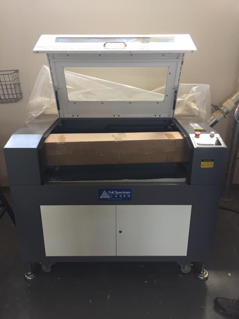 MattBaldwin34's tweet photo. Wow! Brand new pro version industrial strength laser cutter for our product design program!  We are bridging the gap! http://t.co/hn9Yeks5gj