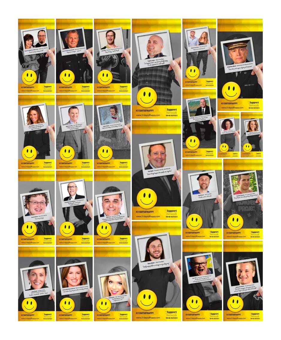 Big thanks to our local celebrities for participating in #31daysofhappy! <a href="/EdmontonOilers/">Edmonton Oilers</a> <a href="/edmontonrush/">Edmonton Rush</a> <a href="/camtait/">Cam Tait</a> and..