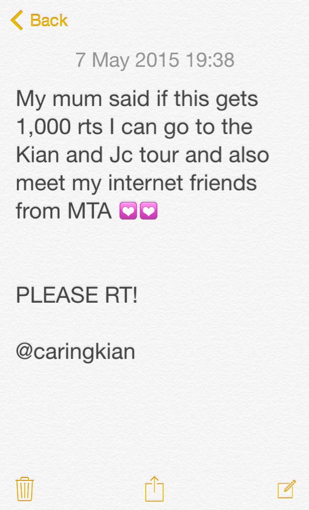 wlwildernesss's tweet photo. Please RT this guys💟 It would mean the world to me🌸 @KianLawley @jccaylen http://t.co/4lII9K8rAP