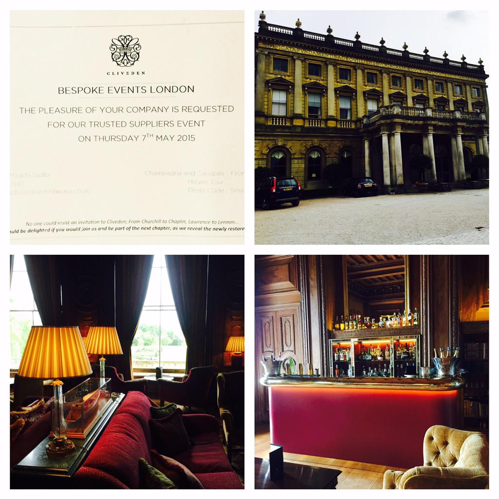 BespokeEvents's tweet photo. Tonight's exclusive preview to @Cliveden_House new event spaces! #excited #CountryLiving #countryevents http://t.co/oY899OMupT
