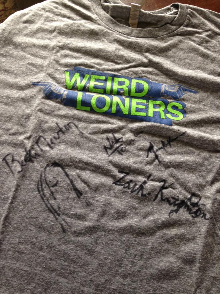 Glynis (@glyniseckert) on Twitter photo OMG! HUGE TNX to <a href="/WeirdLoners/">Weird Loners</a> for my awesome signed shirt!!! You guys are ridiculously cool. #BestDayEver OMG! HUGE TNX to <a href="/WeirdLoners/">Weird Loners</a> for my awesome signed shirt!!! You guys are ridiculously cool. #BestDayEver