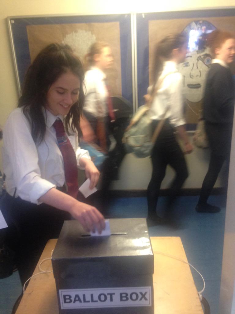 TandLRyedale's tweet photo. Election fever hit Ryedale School today #GE2015. Results announced at 9a.m Friday. http://t.co/t0ZFOebkqS