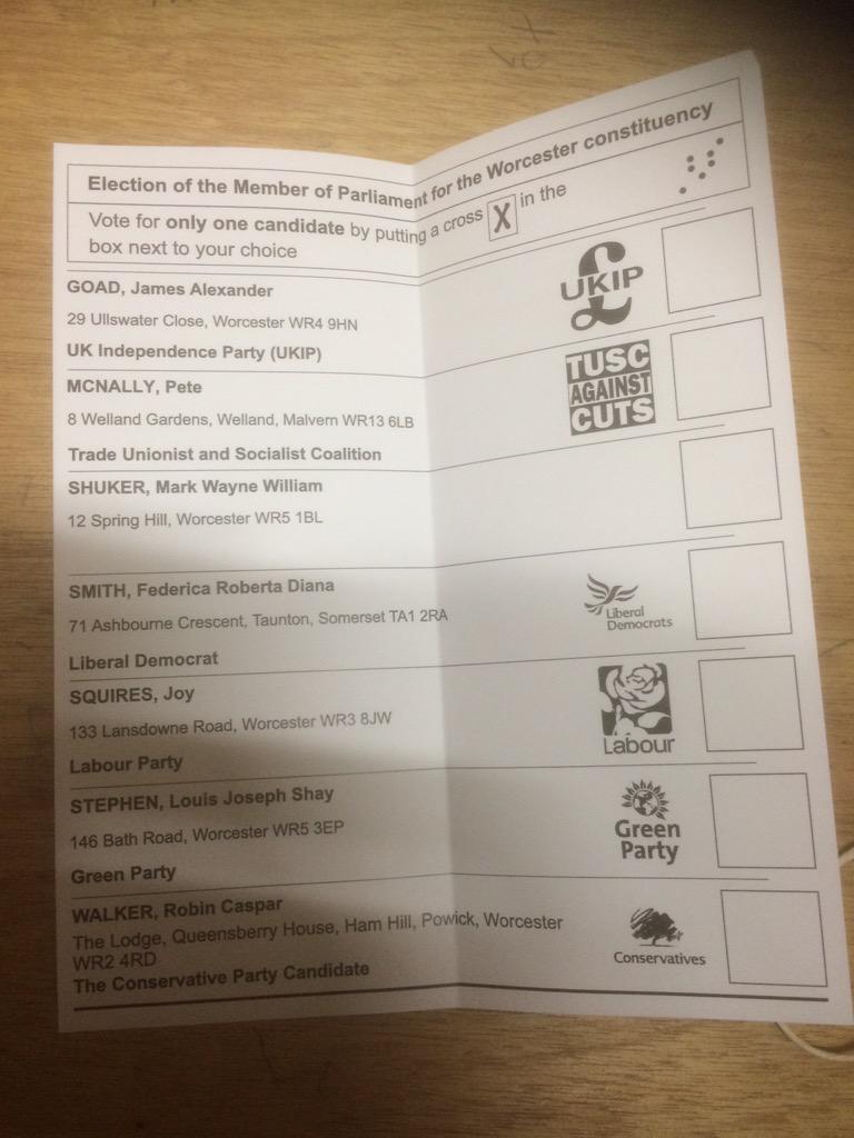 jrdavidson79's tweet photo. Proud to be casting my vote #Democracy Here's hoping the right party wins! http://t.co/qTF1oga5yO