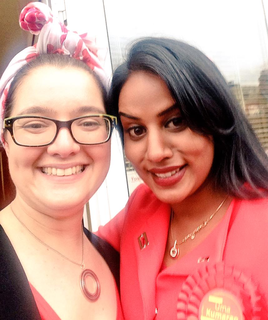 Cupacoco's tweet photo. Me w/ @Uma_Kumaran @UKLabour @GMBLondonRegion #labourdoorstep #LabourMustWin #GE2015 #HellYesEd #hellyesimtoughenough http://t.co/U0MYjUmgxw