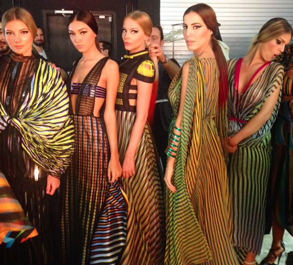 Models ready to hit the runway during the Inside Color Fashion Show a few months ago #KineticArt #CruzDiez #ArtBasel
