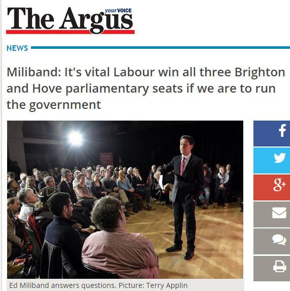 TeamPurna's tweet photo. .@Ed_Miliband said it is "vital #labour win Brighton Pav" if Labour is to form a govt. #Vote @Purna_sen today! http://t.co/4hddHd1ogr